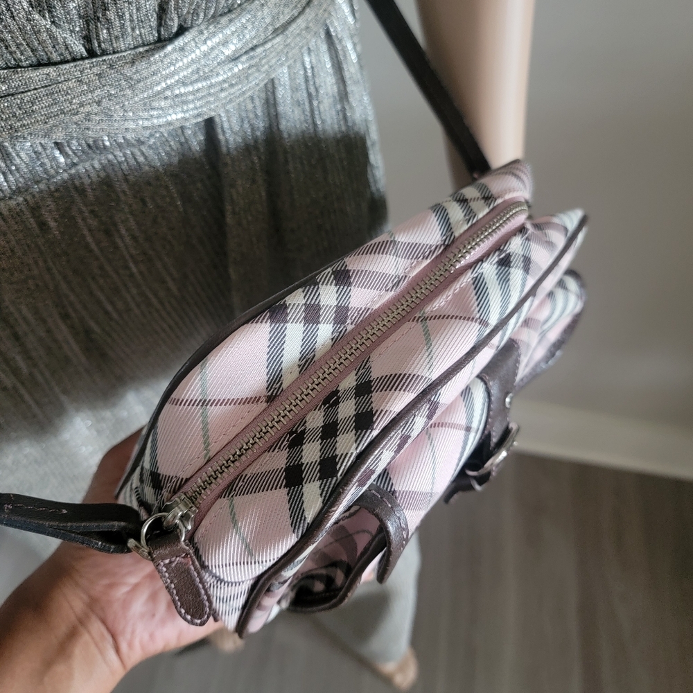 Authentic Burberry Blue Label Checkered Nylon Lea… - image 4